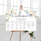 Darcy Floral White | Printable Seating Chart - Alphabetical