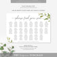 Darcy Greenery | Printable Seating Chart Template