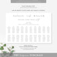 Ellesmere White | Printable Seating Chart Template