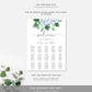 Ferras Blossom Blue | Printable Seating Chart - Black Bow Studio