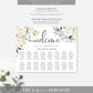 Darcy Floral White | Printable Seating Chart - Black Bow Studio