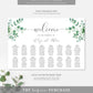 Ferras Blossom Greenery | Printable Seating Chart Template