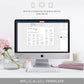 Leyton Script White | Printable Find Your Seat Seating Chart - Alphabetical