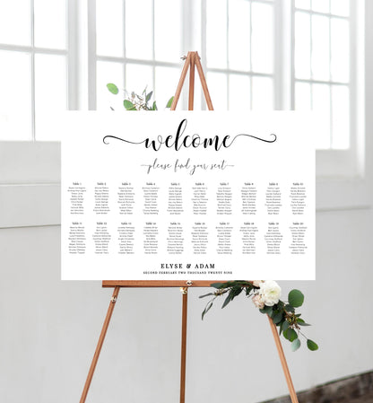 Leyton Script | Printable Seating Chart Template