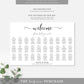 Leyton Script | Printable Seating Chart