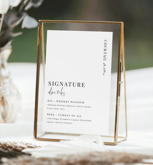 Estelle White | Printable Signature Drinks Sign Template