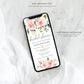 Darcy Floral Pink | Smartphone Bridal Shower Invitation - Black Bow Studio