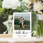 Leyton Script White | Printable Photo Table Numbers Template