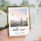 Leyton Script White | Printable Photo Table Numbers Template