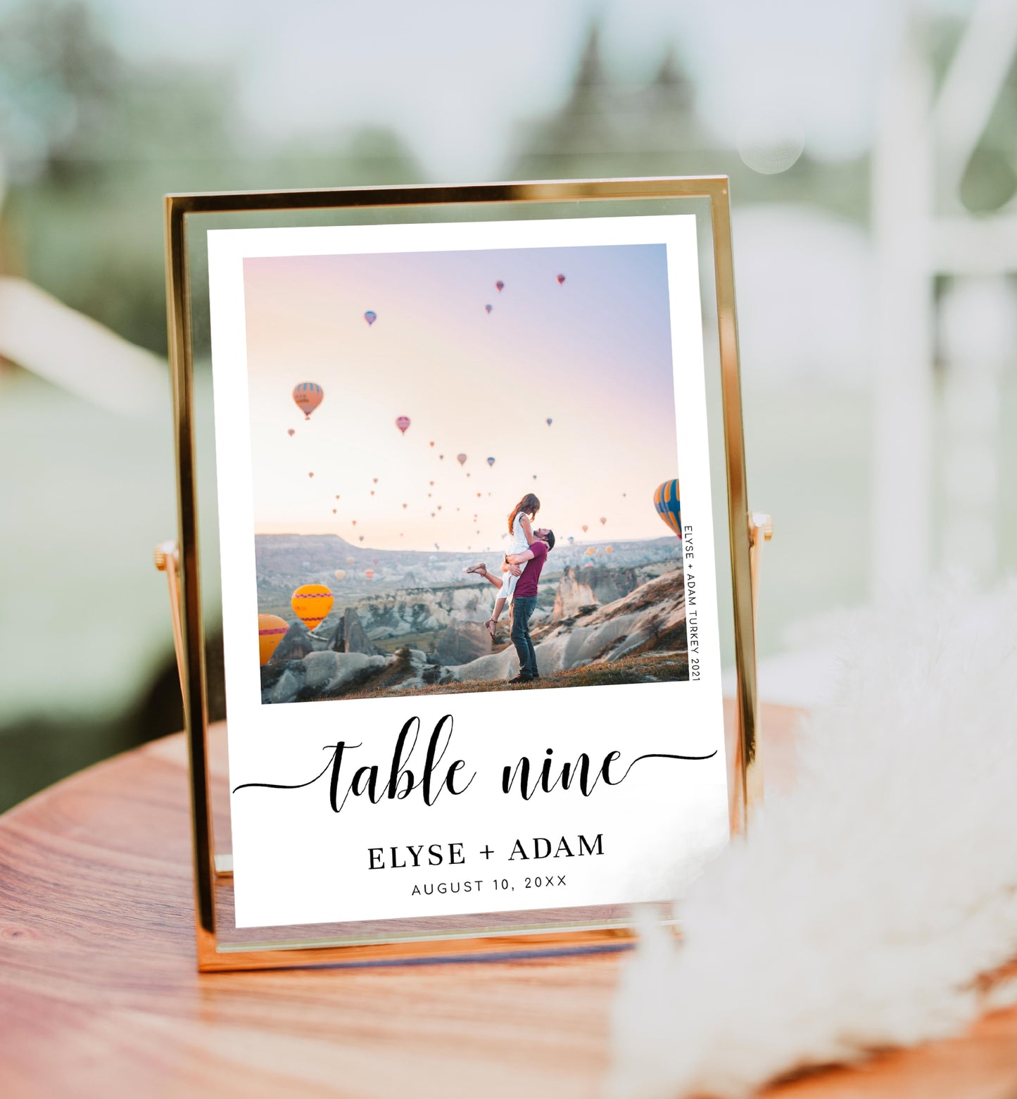 Leyton Script White | Printable Photo Table Numbers Template