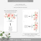 Darcy Floral Pink | Printable Table Numbers Template
