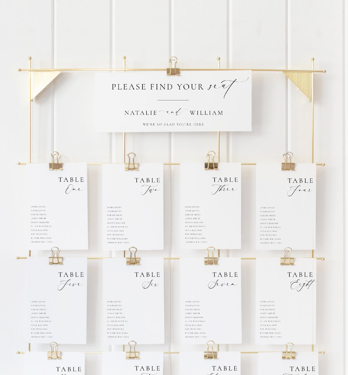 Ellesmere White | Printable Table Numbers Template – Black Bow Studio