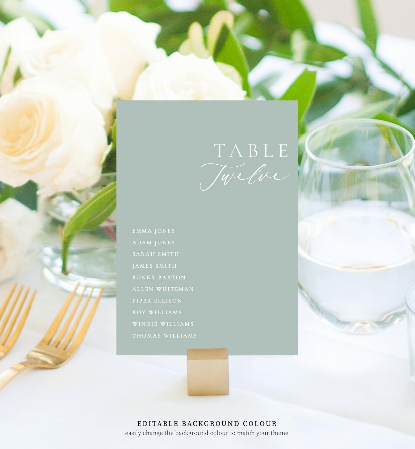 Ellesmere White | Printable Table Numbers Template