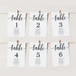 Leyton Script White | Printable Table Numbers Template