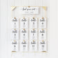 Leyton Script White | Printable Table Numbers Template