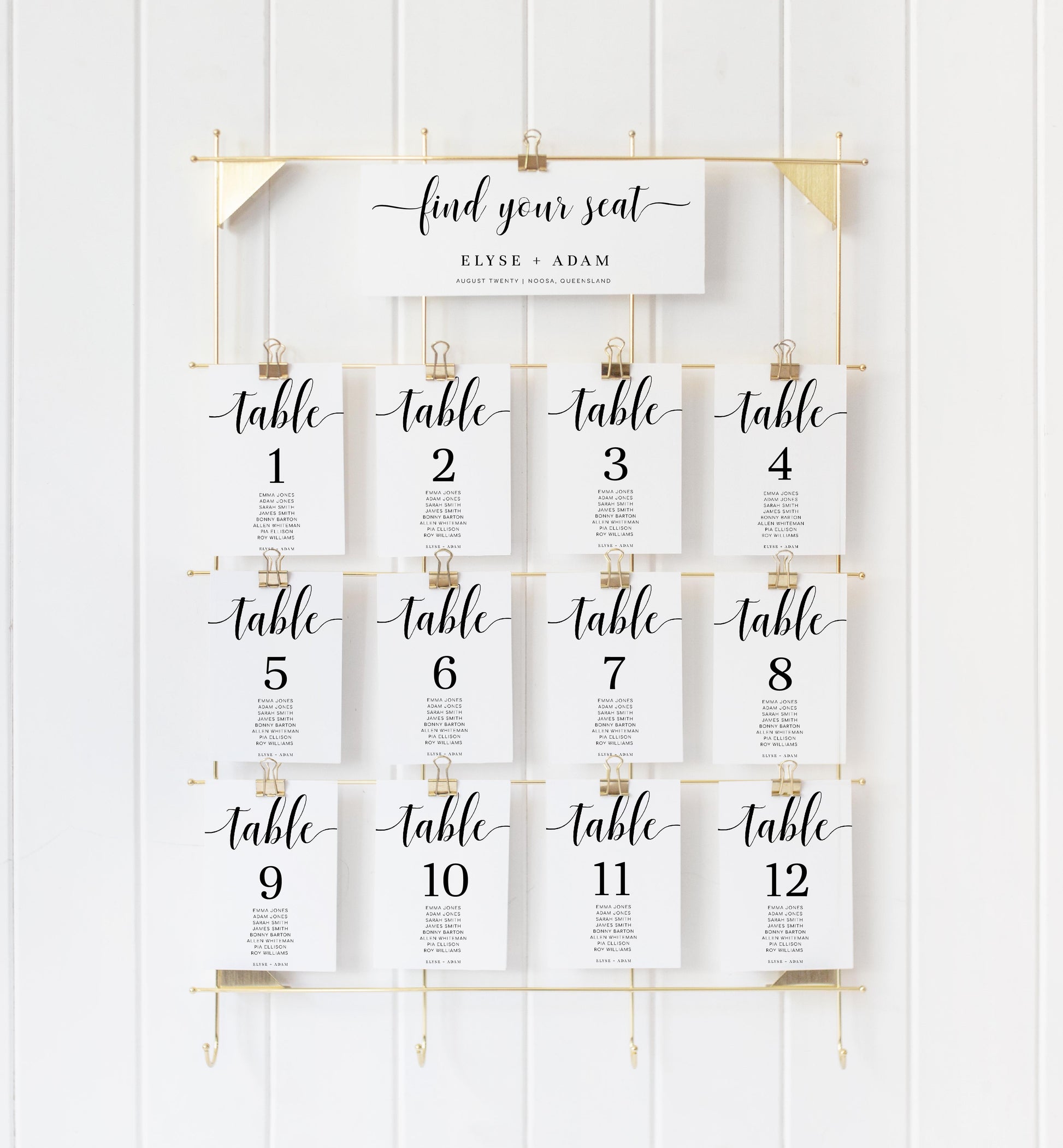 Printable Table Numbers Template