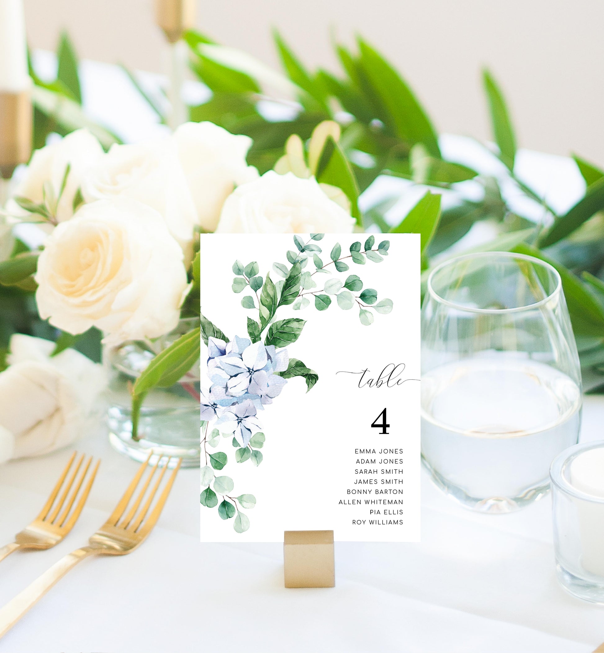 Ferras Blossom Blue | Printable Table Numbers - Black Bow Studio