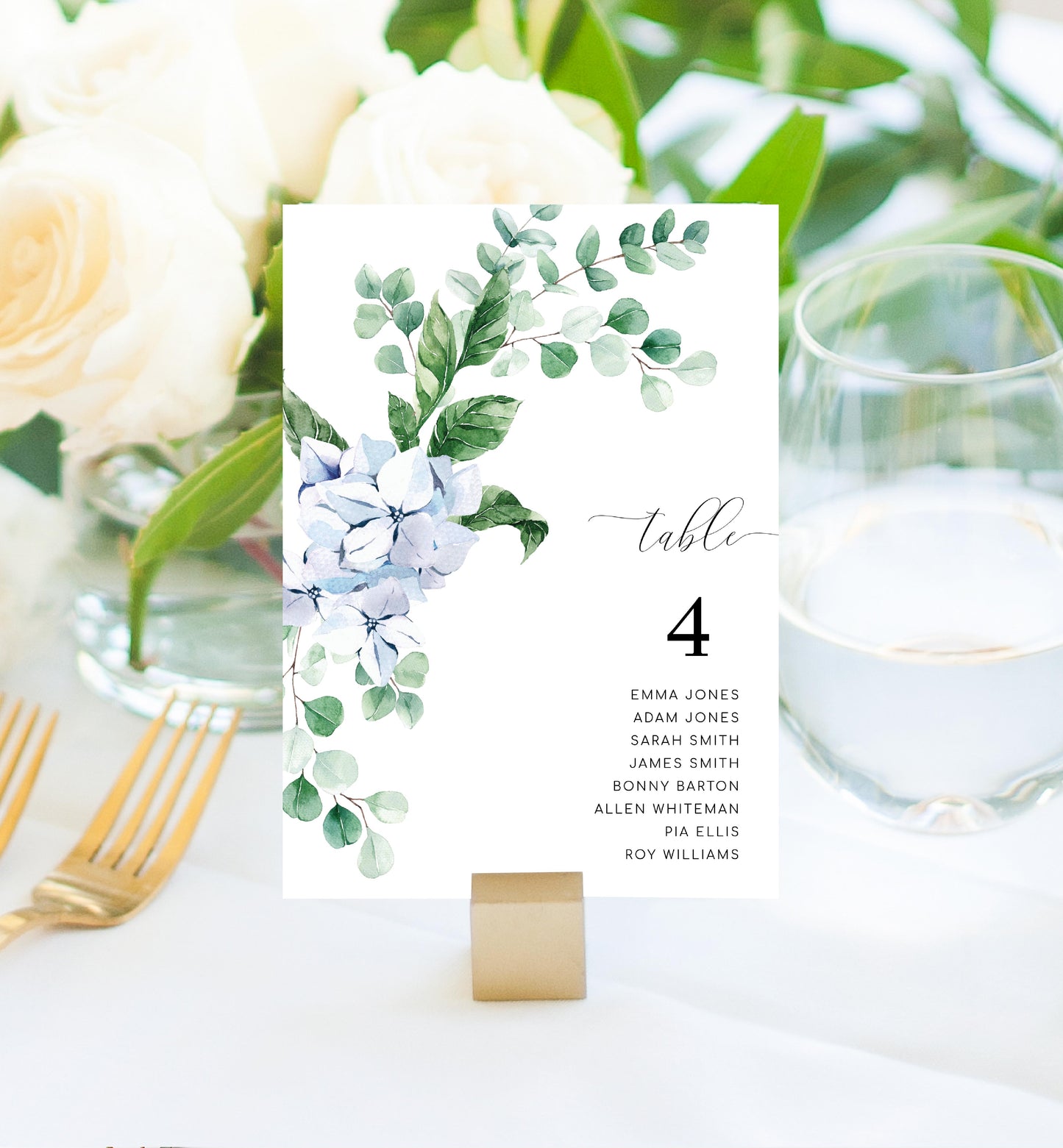 Ferras Blossom Blue | Printable Table Numbers - Black Bow Studio