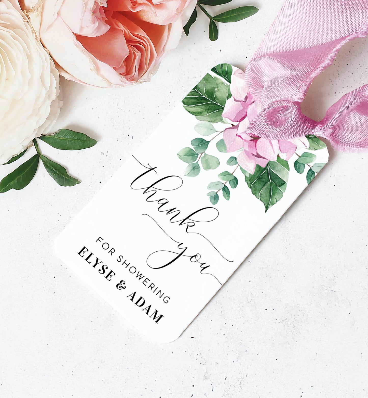 Ferras Blossom Pink | Printable Thank You Favour Tag Template