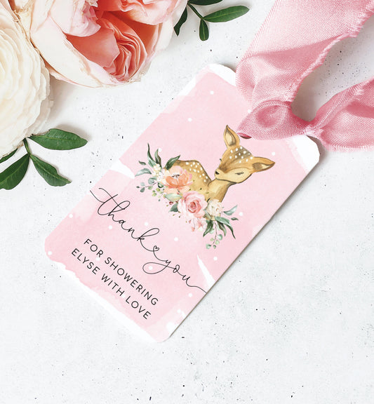 Oh Deer Pink | Printable Favour Tags - Black Bow Studio