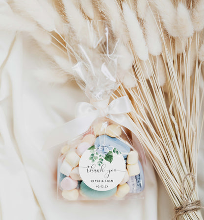 Ferras Blossom Blue | Printable Thank You Favour Tags Template