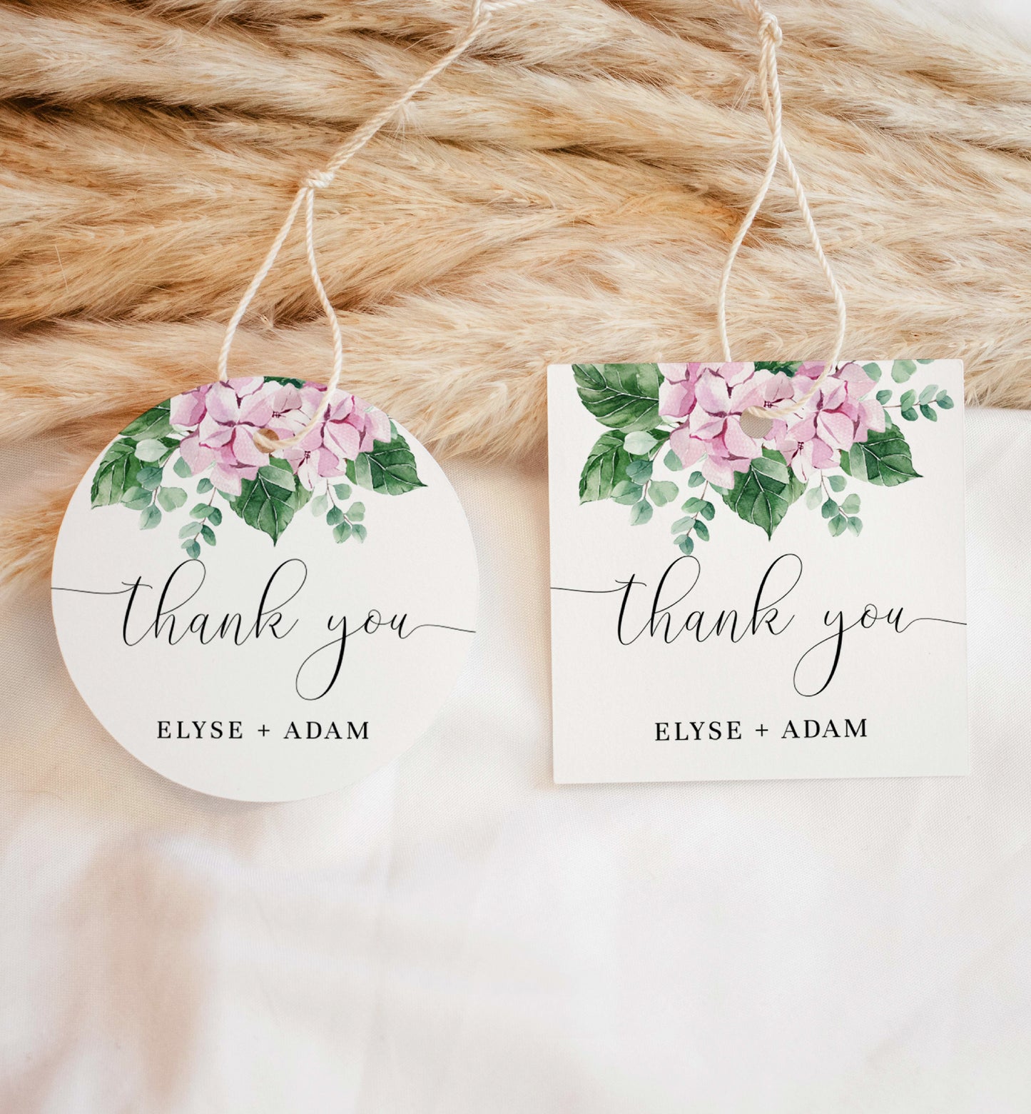 Ferras Blossom Pink | Printable Thank You Favour Tags Template