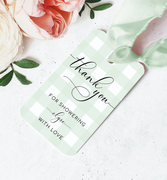 Gingham Green | Printable Thank You Tags