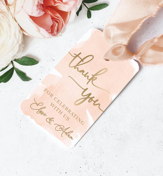 Watercolour Peach | Printable Thank You Favour Tags