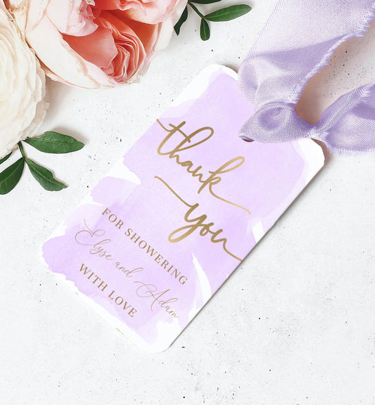 Watercolour Purple | Printable Thank You Favour Tags