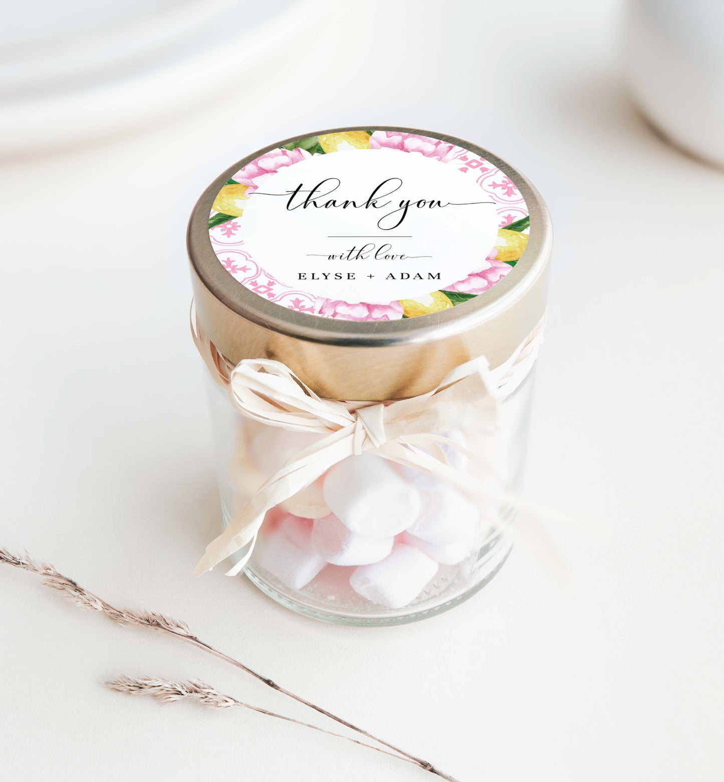 The Med Arch Pink Lemons | Printable Favour Tag Template