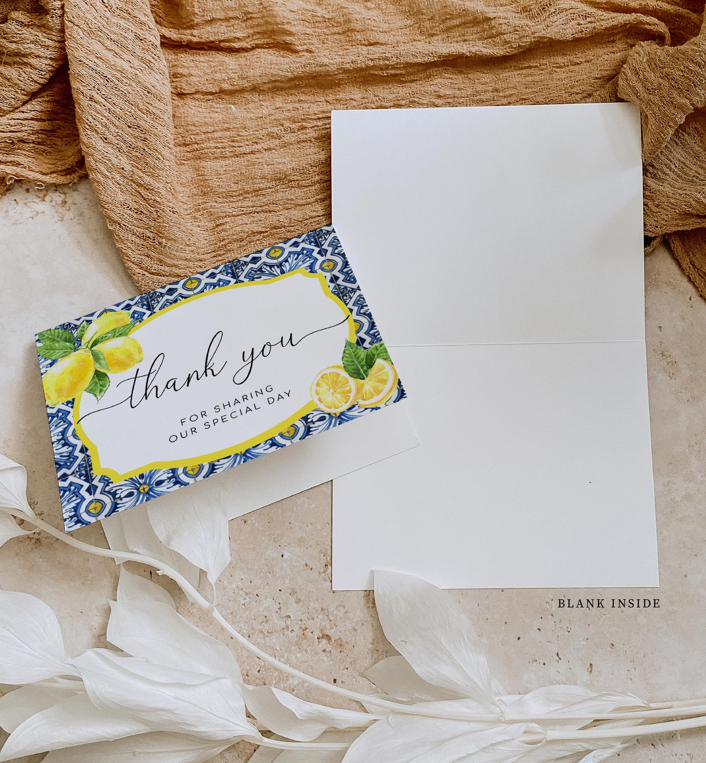 Positano Lemons | Printable Thank You Card Template