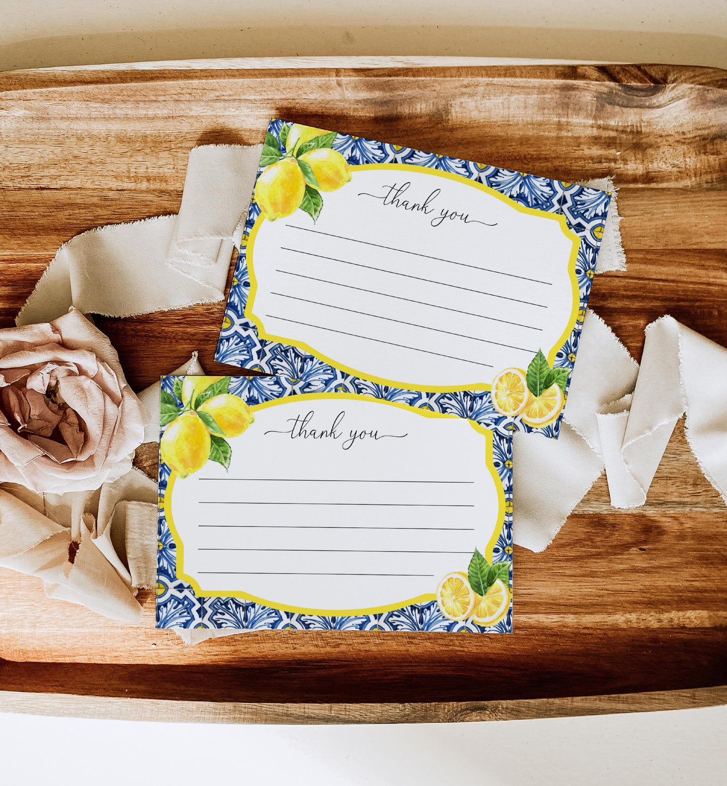 Positano Lemons | Printable Thank You Card Template