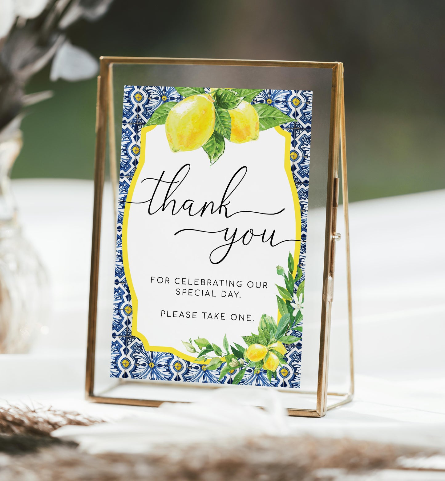 Positano Lemons | Printable Thank You Sign Template