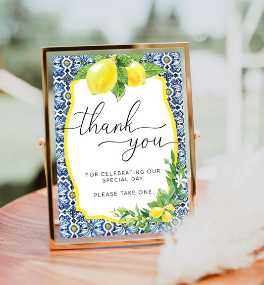 Positano Lemons | Printable Thank You Sign Template