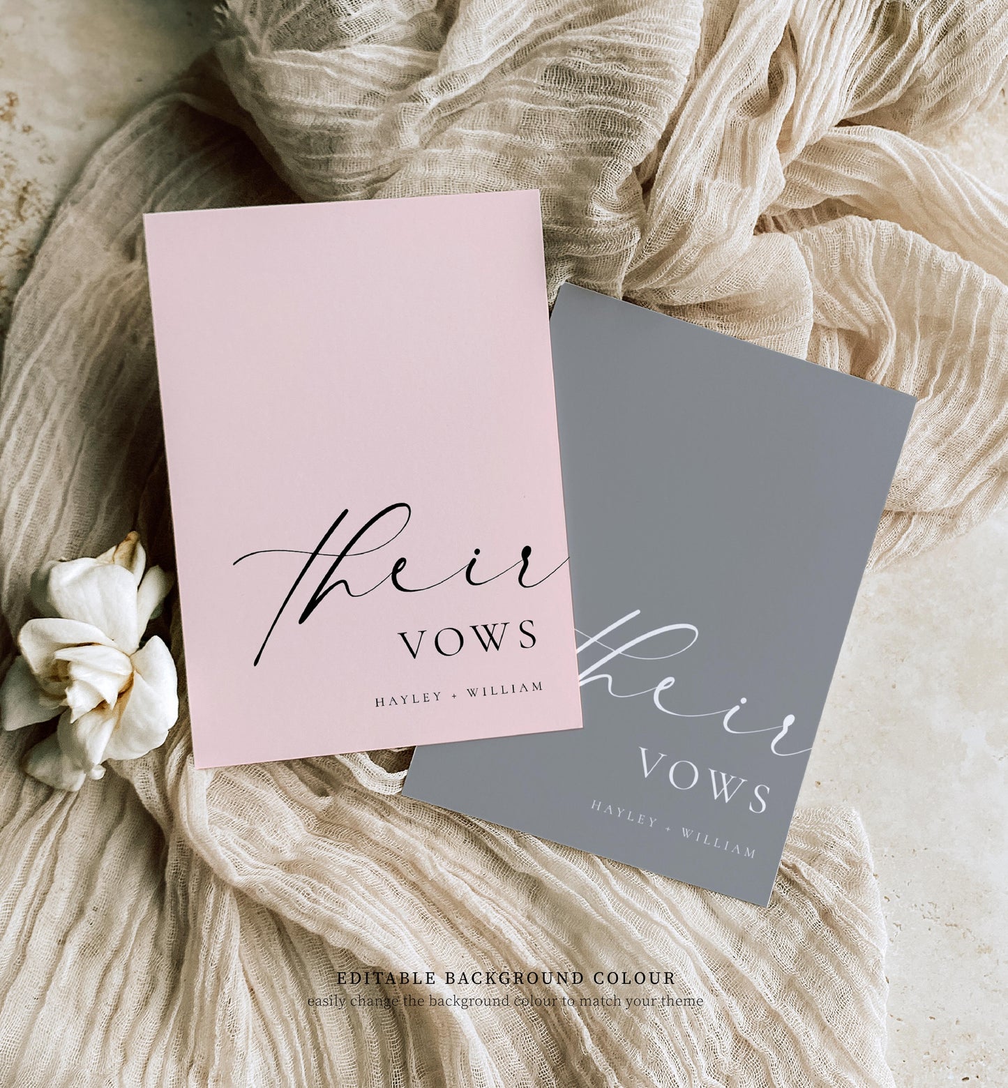 Ellesmere White | Printable Wedding Their Vows Book Template