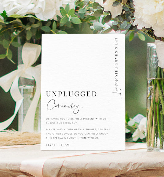 Estelle White | Printable Unplugged Ceremony Sign Template