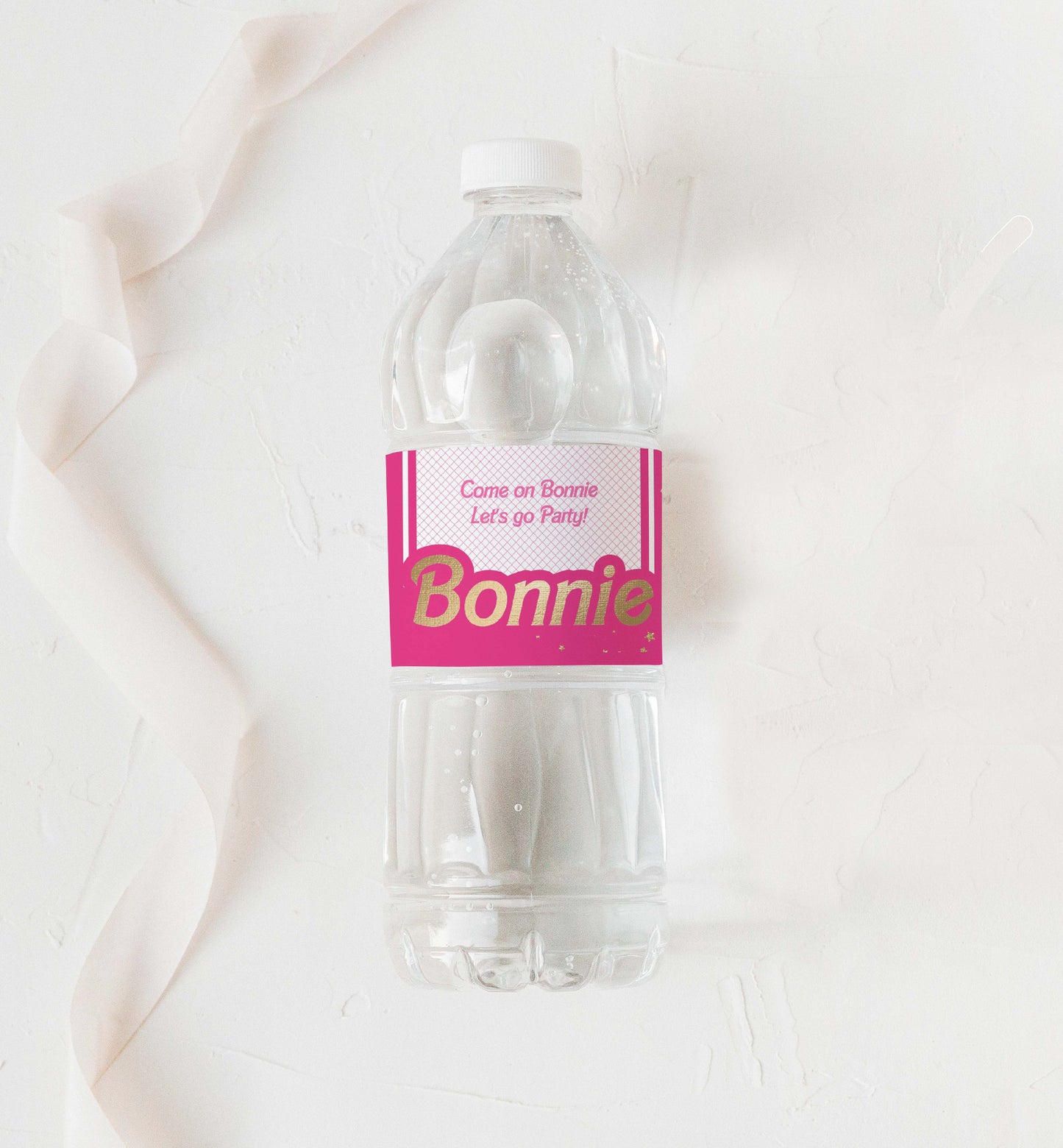 Barbie Party Hot Pink Gold | Printable Water Bottle Favour Labels Template