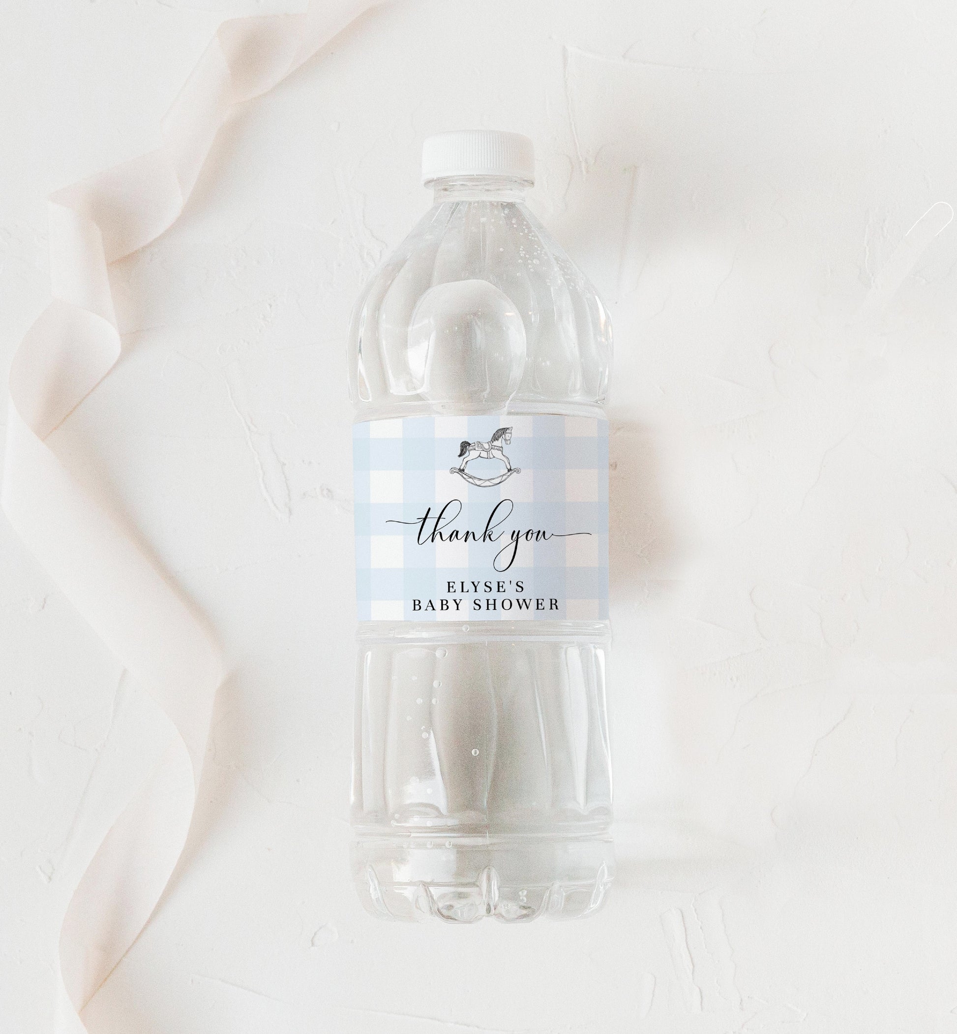 Bluey Blue  Printable Water Bottle Favour Labels Template – Black