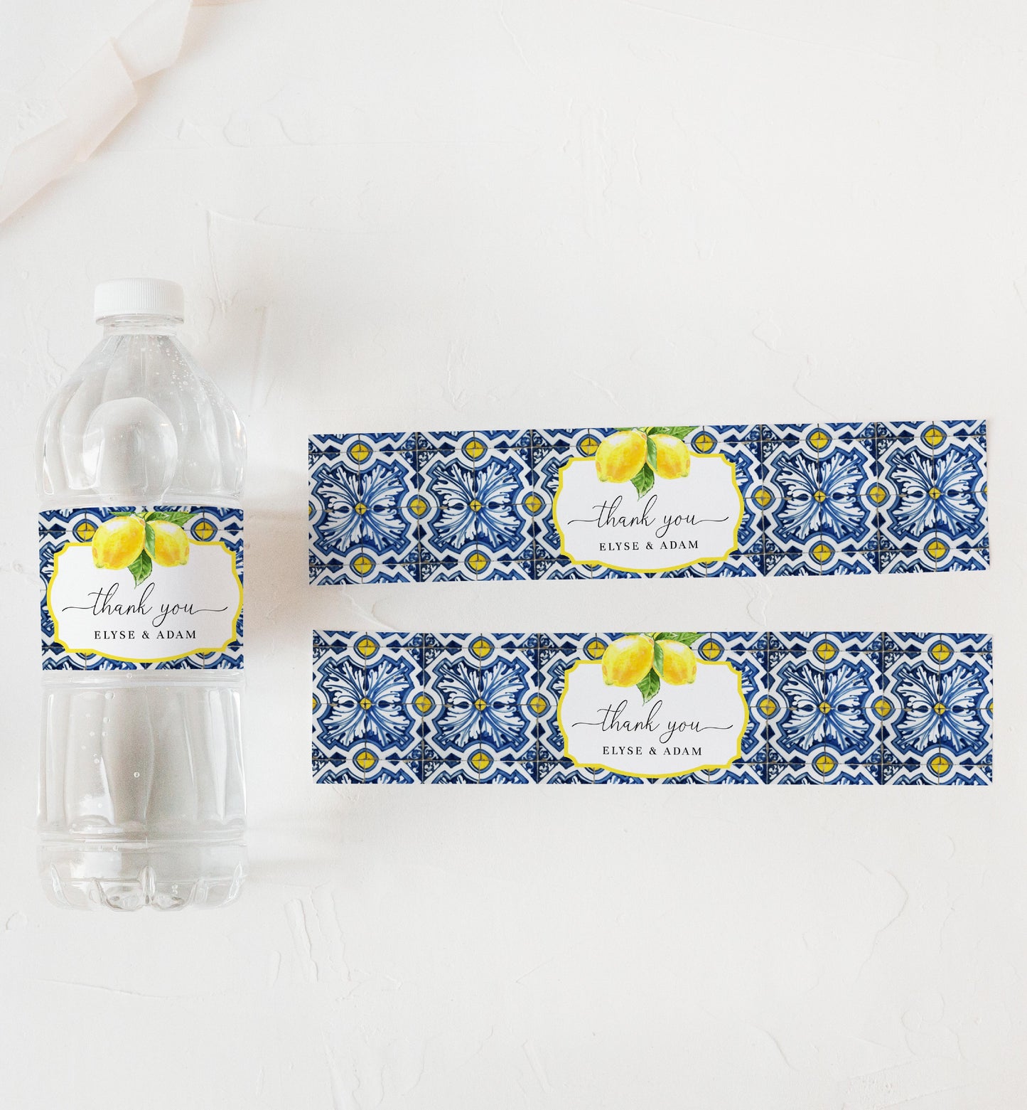 Positano Lemons | Printable Water Bottle Thank You Label Template