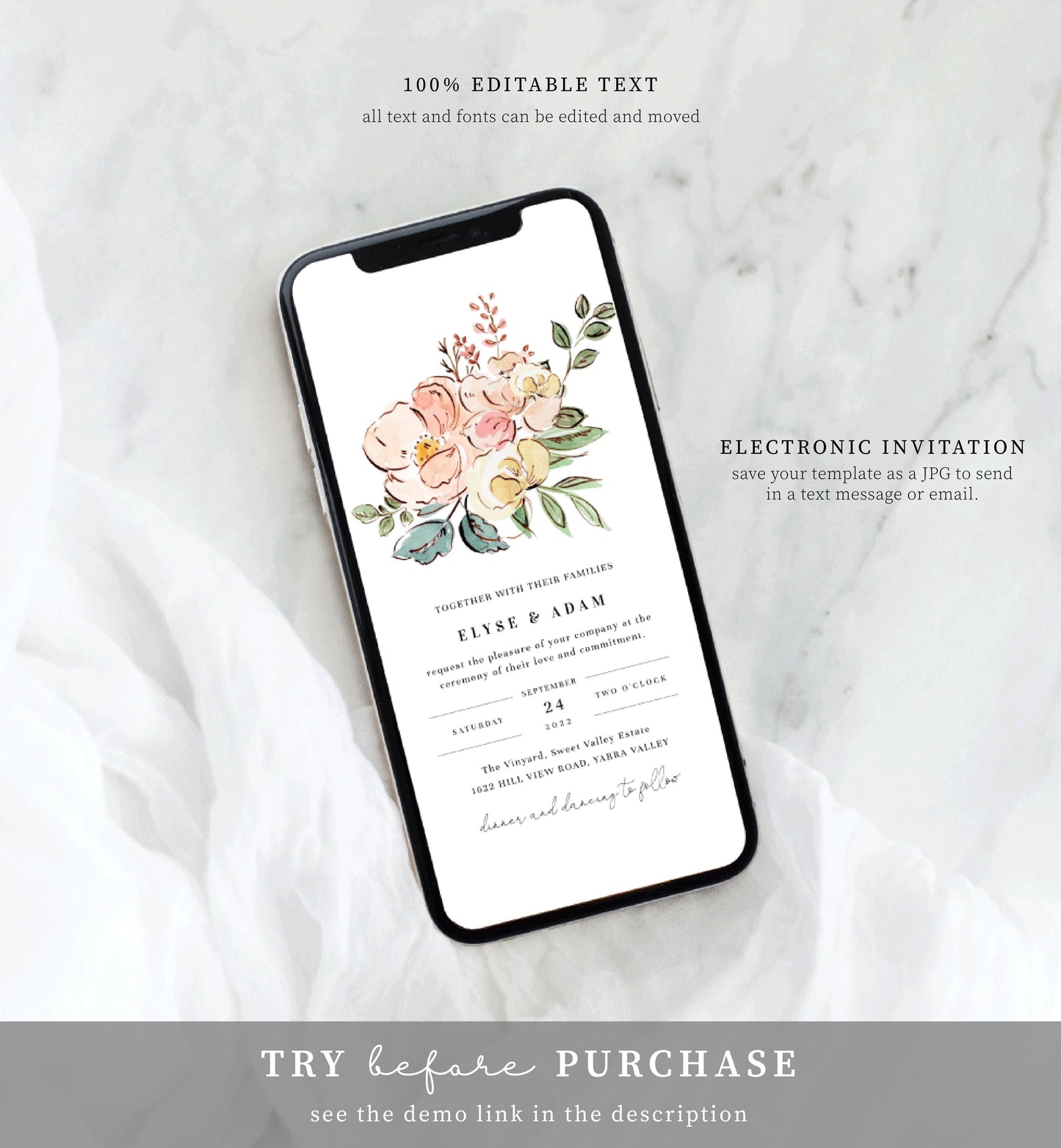 Cambridge Multi | Smartphone Wedding Invitation Template