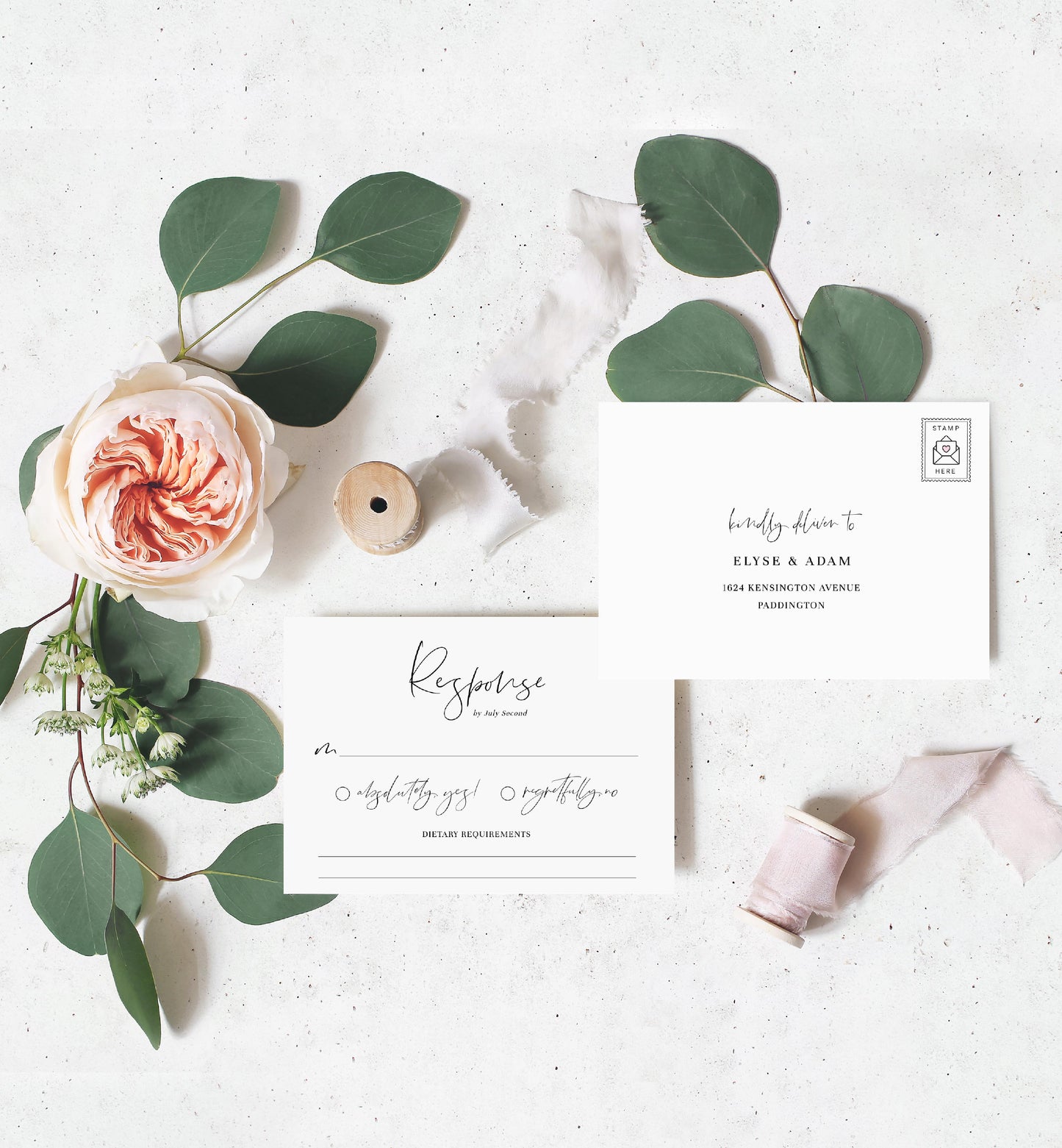 Gigi Script | Printable Wedding Invitation Suite - Black Bow Studio