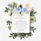 Darcy Floral Blue | Printable Wedding Invitation Suite Template - Black Bow Studio