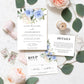 Darcy Floral Blue | Printable Wedding Invitation Suite Template - Black Bow Studio