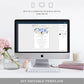 Darcy Floral Blue | Printable Wedding Invitation Suite Template - Black Bow Studio