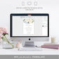 Darcy Floral White | Printable Wedding Invitation Suite - Black Bow Studio
