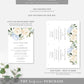 Darcy Floral White | Printable Wedding Invitation Suite - Black Bow Studio