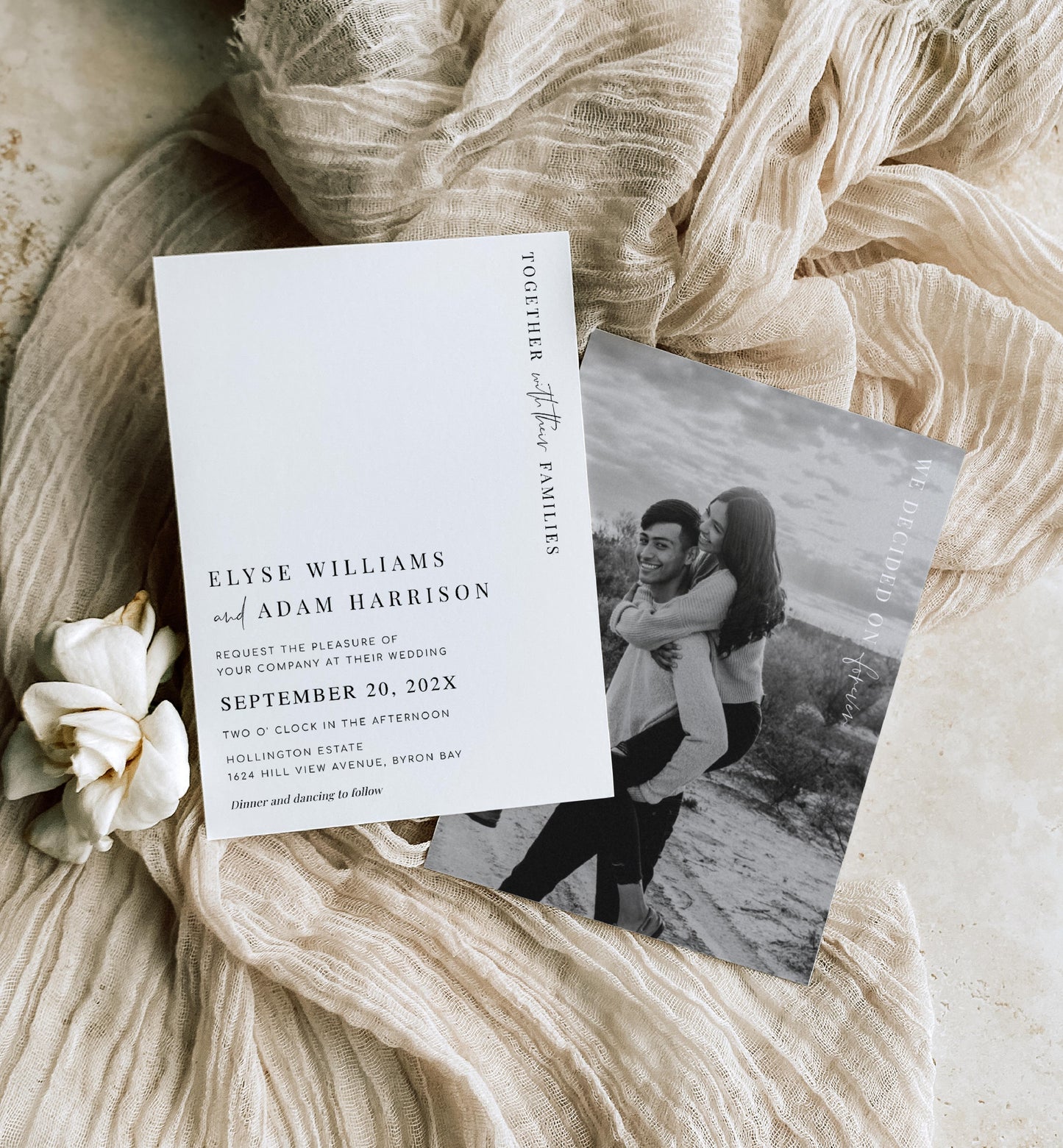 Estelle White | Printable Wedding Invitation Suite Template
