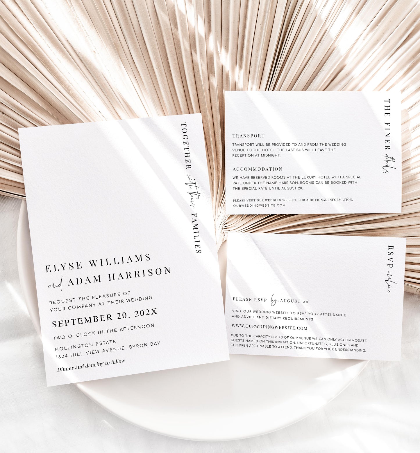 Estelle White | Printable Wedding Invitation Suite Template