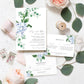 Ferras Blossom Blue | Printable Wedding Invitation Suite - Black Bow Studio
