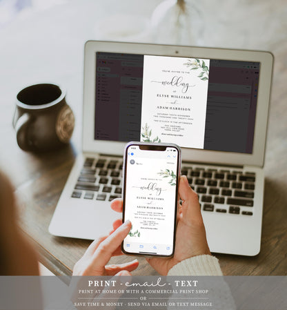 Muted Greenery | Printable Wedding Invitation Suite